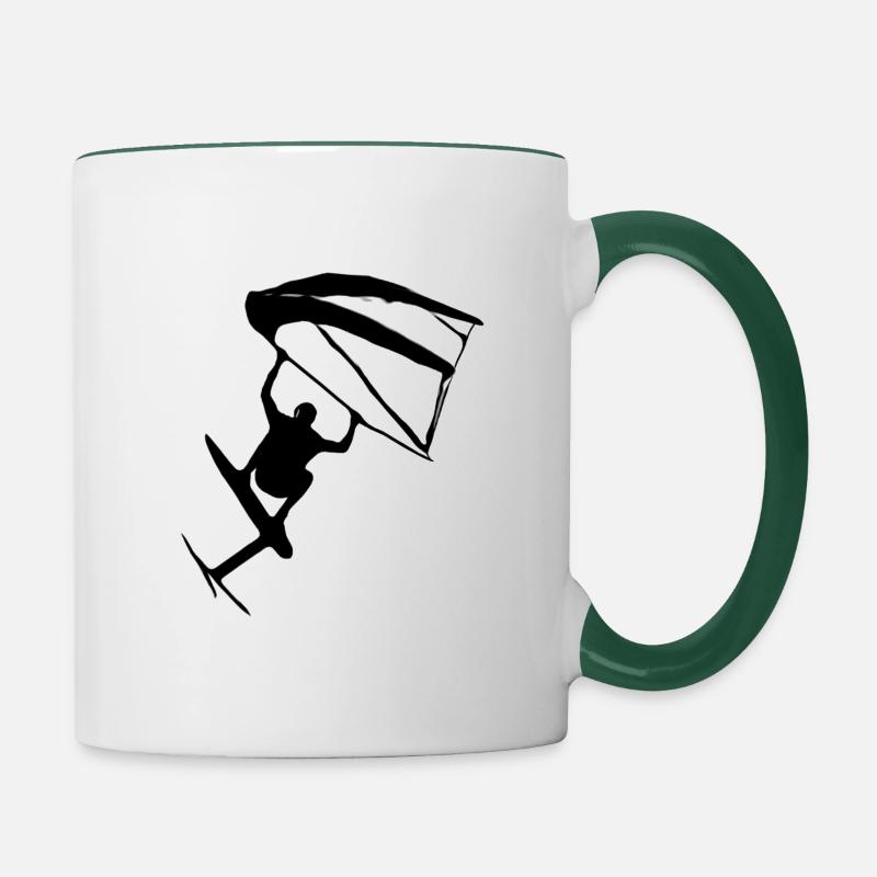 Wingfoilen - Mug contrasté - blanc/vert foncé