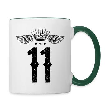 11 Number crown - Contrasting Mug - white/dark green - Right