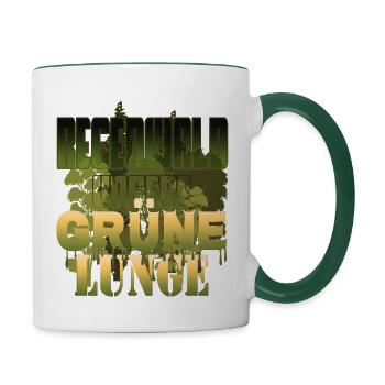 Regenwald unsere grüne Lunge Natur- Klimaschutz - Tasse zweifarbig - Weiß/Dunkelgrün - Rechts