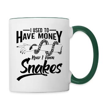 Schlangenbesitzer Schlangenliebhaber Schlangen - Tasse zweifarbig - Weiß/Dunkelgrün - Rechts