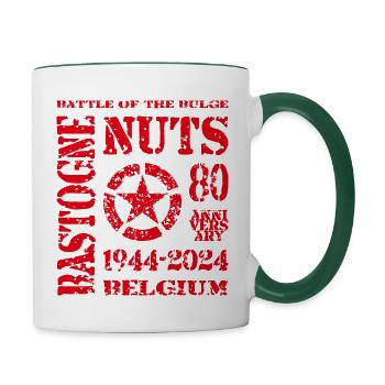 AVM Bastogne NUTS 80th Anniversary 1944 2024 Rot - Tasse zweifarbig - Weiß/Dunkelgrün - Rechts