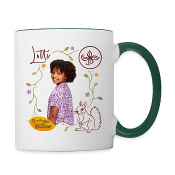 "Ein Mädchen Namens Willow" Lotti Mit Eichhörnchen - Tasse zweifarbig - Weiß/Dunkelgrün - Rechts