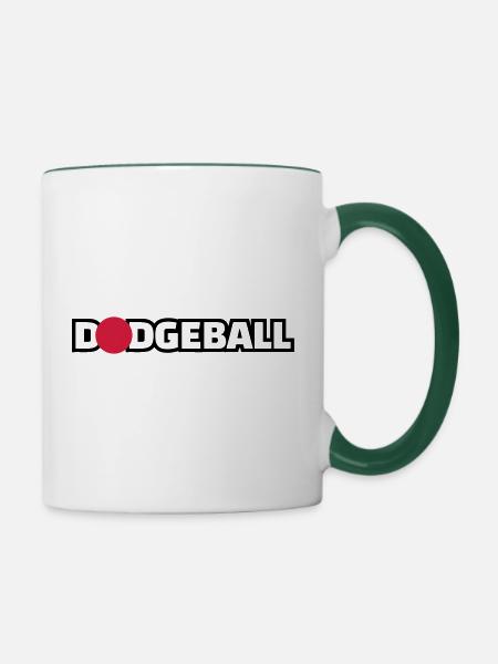 Dodgeball - Tasse zweifarbig - Weiß/Dunkelgrün