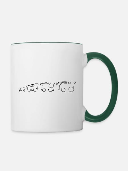 Tracteur hachoir machine agriculture agriculteur - Mug contrasté - blanc/vert foncé