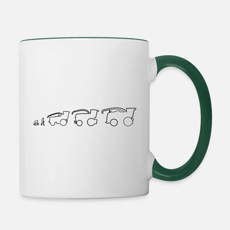 Tractor chopper machine agriculture farmer - Contrasting Mug - white/dark green