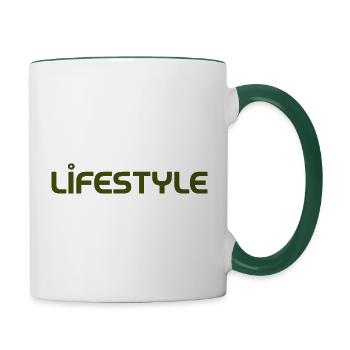 Lifestyle font design street fashion - Contrasting Mug - white/dark green - Right