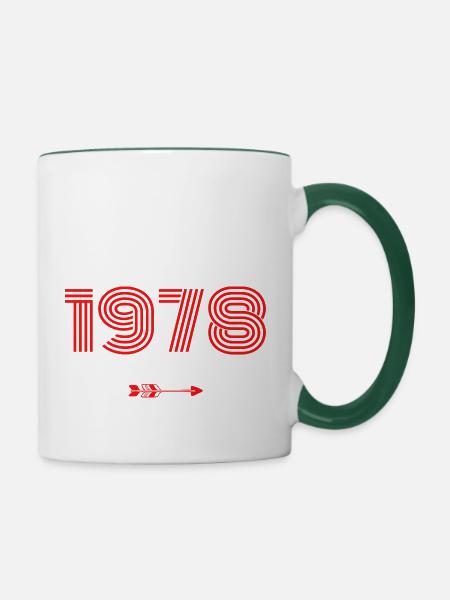 Jahrgang 1978 - Tasse zweifarbig - Weiß/Dunkelgrün
