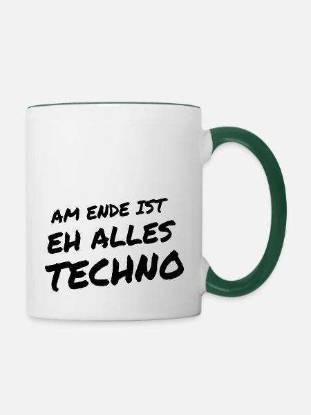 Techno - Feeling - Tasse zweifarbig - Weiß/Dunkelgrün
