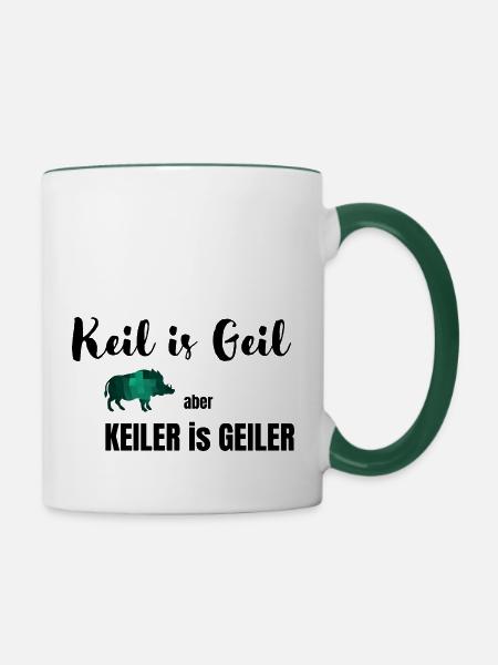 Keil is Geil - Tasse zweifarbig - Weiß/Dunkelgrün