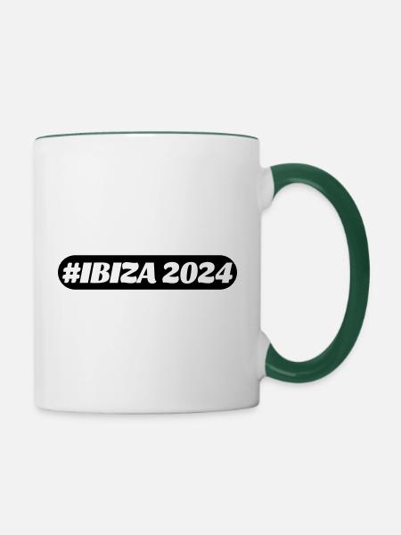 Ibiza 2024 - Tasse zweifarbig - Weiß/Dunkelgrün