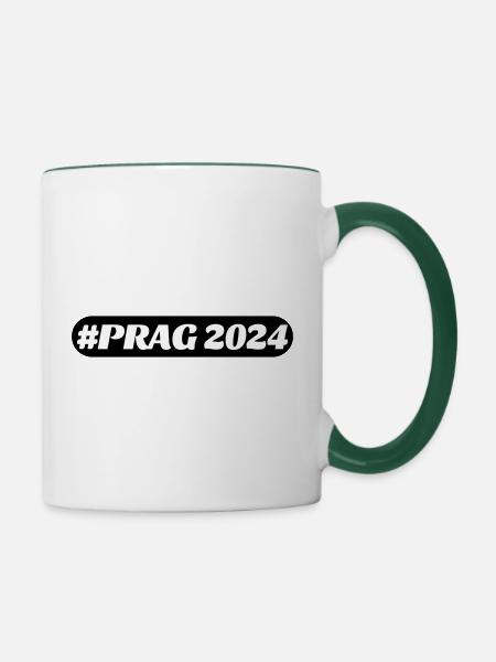 Prag 2024 - Tasse zweifarbig - Weiß/Dunkelgrün