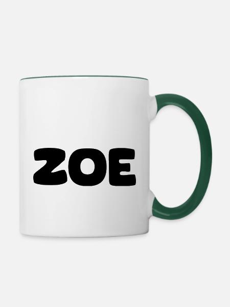 Name - Zoe - Tasse zweifarbig - Weiß/Dunkelgrün