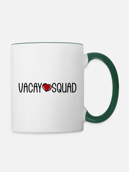 Vacay Squad - Tasse zweifarbig - Weiß/Dunkelgrün