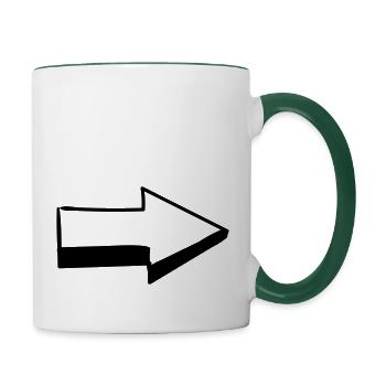 Pfeil - Tasse zweifarbig - Weiß/Dunkelgrün - Rechts