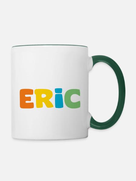 Name - Eric - Tasse zweifarbig - Weiß/Dunkelgrün