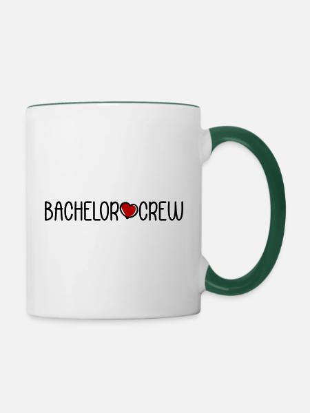 Bachelor Crew - Tasse zweifarbig - Weiß/Dunkelgrün