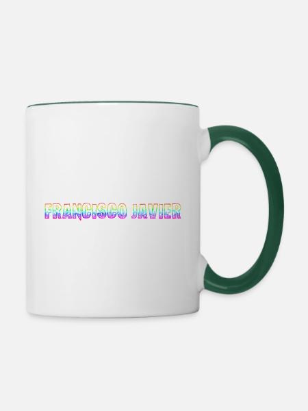 francisco javier rs regenbogen - Tasse zweifarbig - Weiß/Dunkelgrün