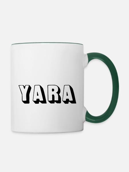 Name - Yara - Tasse zweifarbig - Weiß/Dunkelgrün