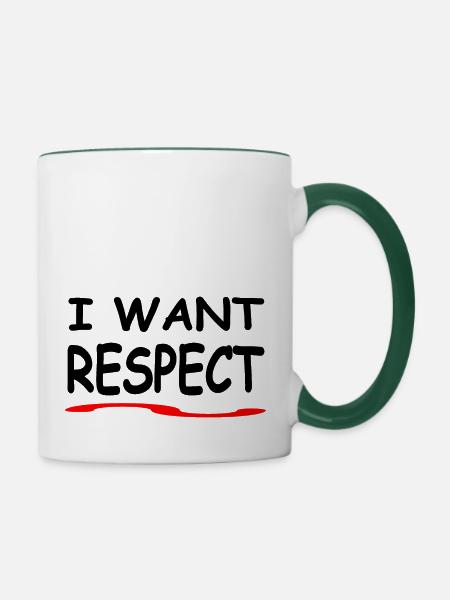 Respekt - Tasse zweifarbig - Weiß/Dunkelgrün