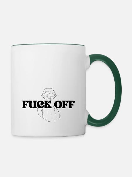 Sprüche - Tasse zweifarbig - Weiß/Dunkelgrün
