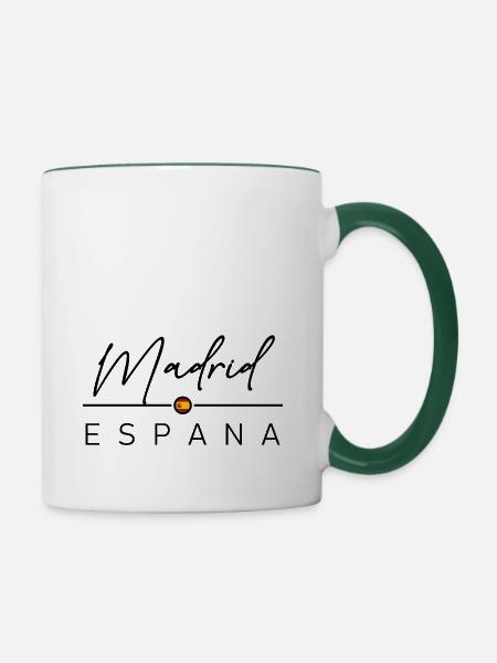 Spain - Madrid - Spanien - Espana - Tasse zweifarbig - Weiß/Dunkelgrün