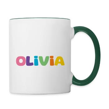 Name - Olivia - Contrasting Mug - white/dark green - Right