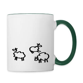 Sheep - Contrasting Mug - white/dark green - Right
