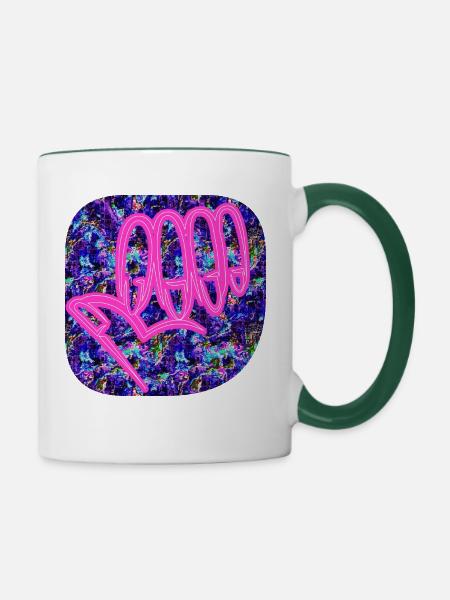 Frauenhand - Club WoW - Tasse zweifarbig - Weiß/Dunkelgrün