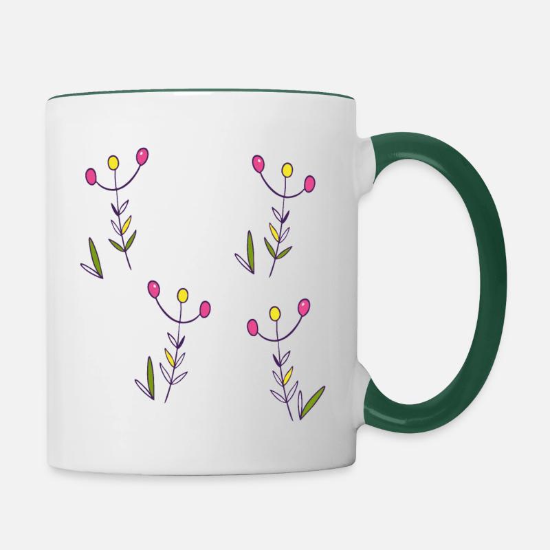 Streublümchen - Tasse zweifarbig - Weiß/Dunkelgrün