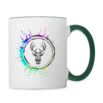 Deer Deer Symbol - Contrasting Mug - white/dark green - Right