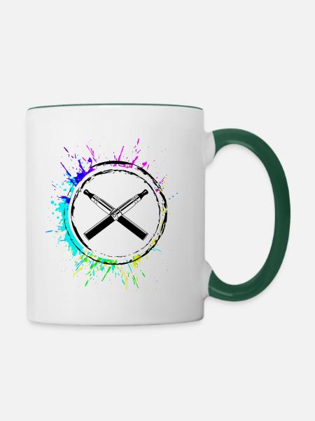 E-Zigarette Silhouette - Tasse zweifarbig - Weiß/Dunkelgrün