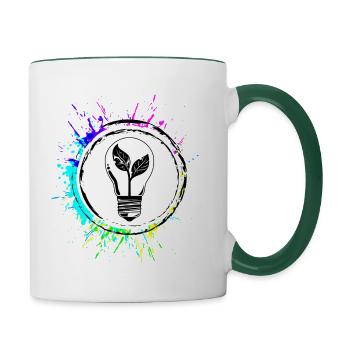 Light Bulb Symbol Energy - Contrasting Mug - white/dark green - Right