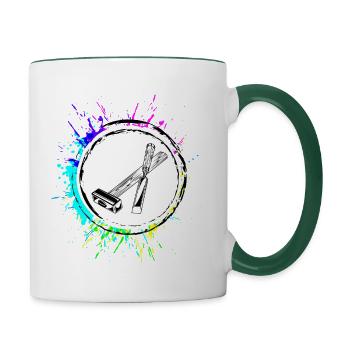 Hammer Tool Icon - Contrasting Mug - white/dark green - Right