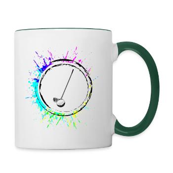 Golf Sport Symbol - Tasse zweifarbig - Weiß/Dunkelgrün - Rechts