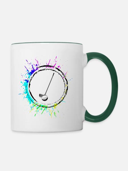 Golf Sport Symbol - Tasse zweifarbig - Weiß/Dunkelgrün