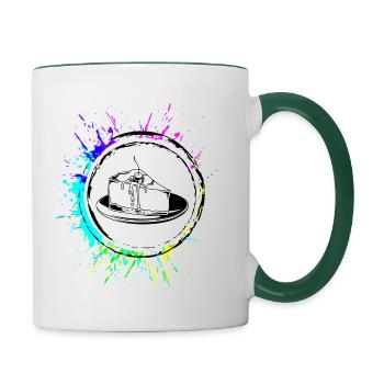 Cuisson du gâteau au fromage - Mug contrasté - blanc/vert foncé - Droite