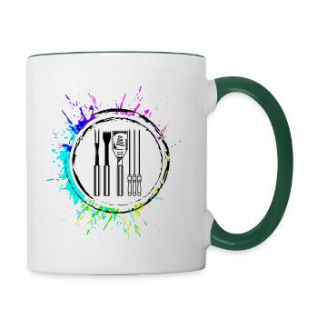 Grill Tongs Grilling Symbol Cutlery - Contrasting Mug - white/dark green - Right