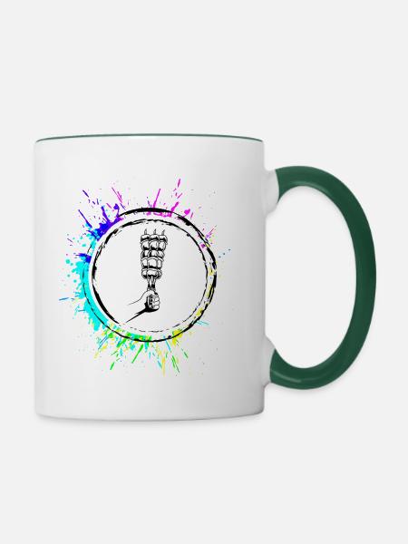 Spieß Grill Kebab - Tasse zweifarbig - Weiß/Dunkelgrün
