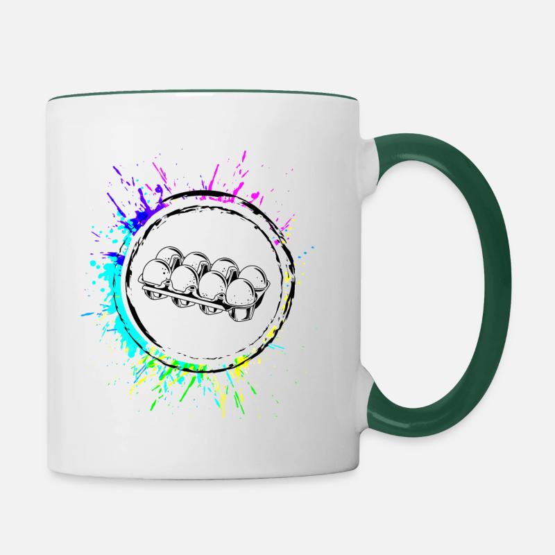 Eier symbol - Tasse zweifarbig - Weiß/Dunkelgrün