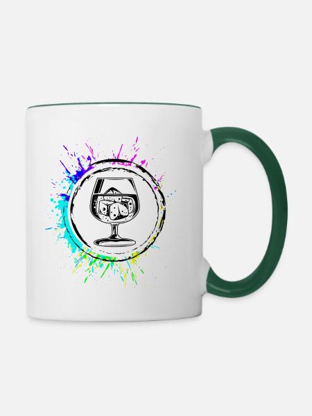 Whisky Icon - Tasse zweifarbig - Weiß/Dunkelgrün
