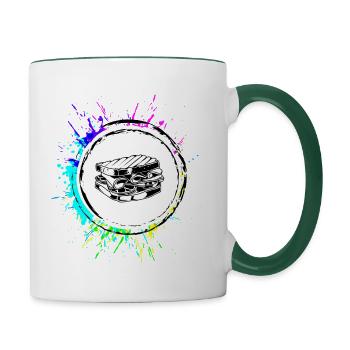 Sandwich Foodie Bunt - Tasse zweifarbig - Weiß/Dunkelgrün - Rechts