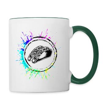 Burrito Symbol Colorful - Contrasting Mug - white/dark green - Right