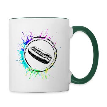 Hotdog Symbol Colorful - Contrasting Mug - white/dark green - Right