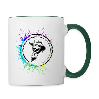 Cowboy western kopf Bunt - Tasse zweifarbig - Weiß/Dunkelgrün - Rechts
