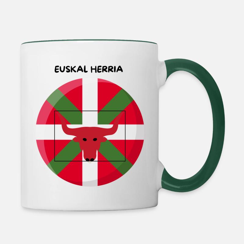 Pays Basque - Mug contrasté - blanc/vert foncé