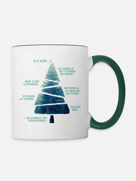 WEIHNACHTSBAUM NATÜRLICHE GRAFIK - Tasse zweifarbig - Weiß/Dunkelgrün