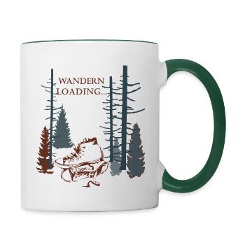 Randonnée Chargement - Mug contrasté - blanc/vert foncé - Droite
