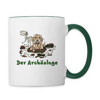 archäologe - Tasse zweifarbig - Weiß/Dunkelgrün - Rechts