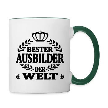 Bester ausbilder der welt - Tasse zweifarbig - Weiß/Dunkelgrün - Rechts