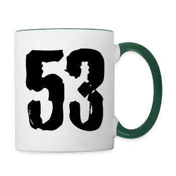 53 number jersey - Contrasting Mug - white/dark green - Right
